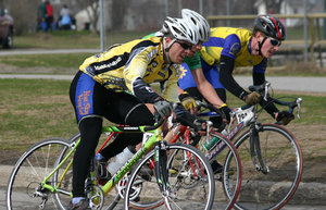 Cyclists racing